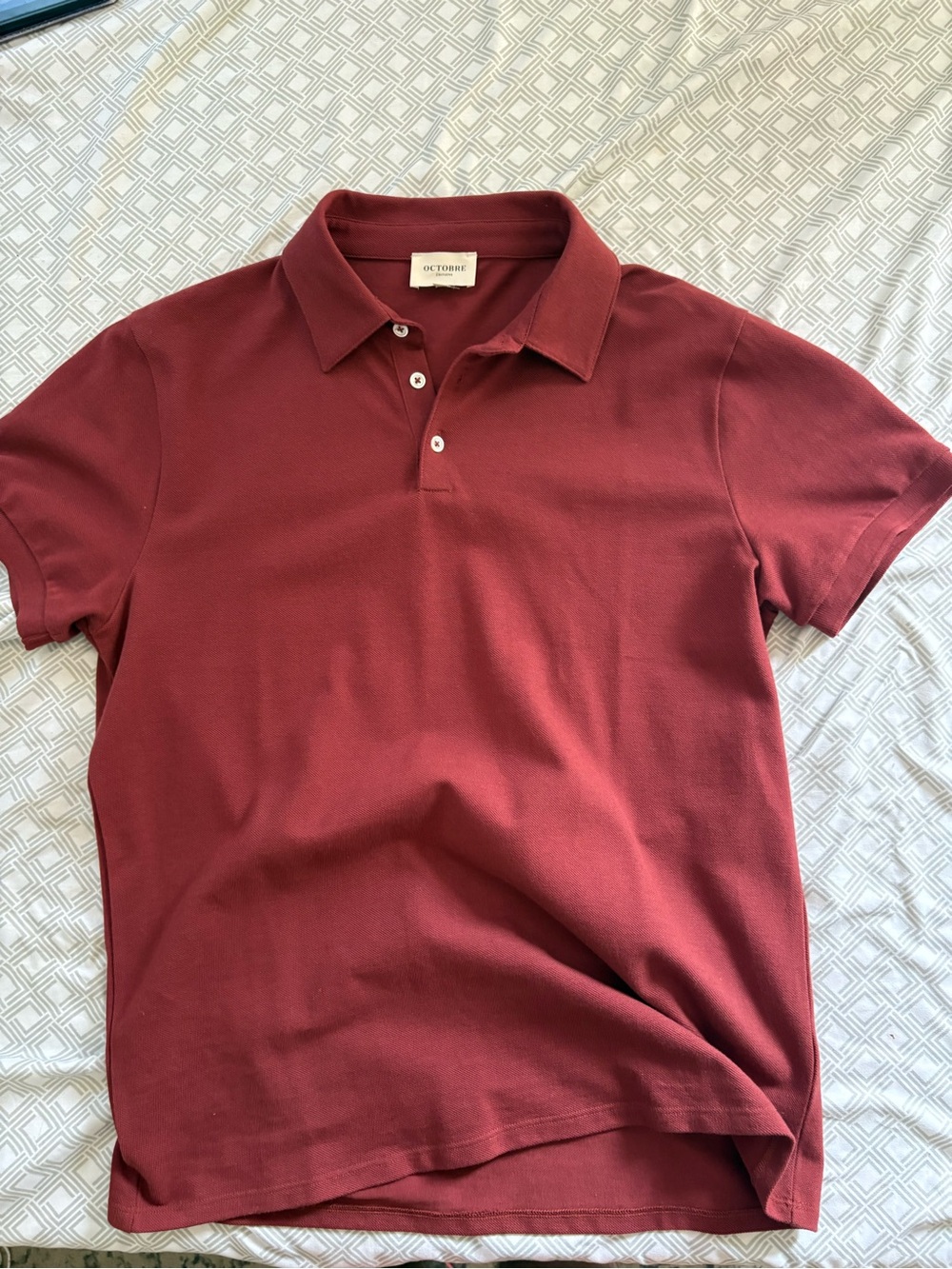 Octobre Editions Men’s Cross Polo in Rust NWOT Size Large